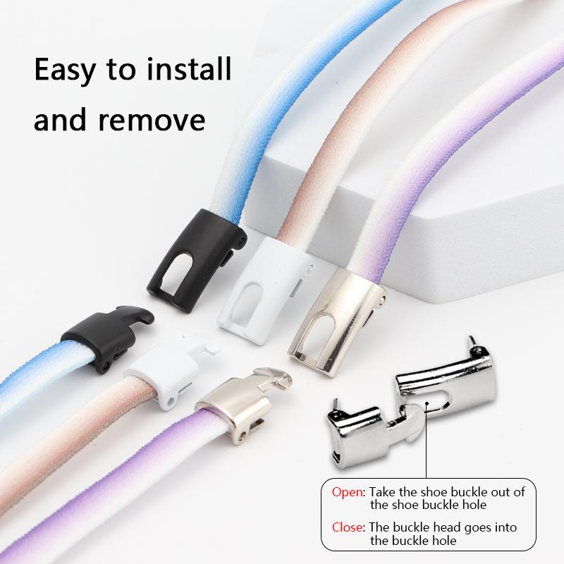 New Gradient Elastic Laces Sneakers Cross Locks Shoelaces Without Ties Kids Adult Sports No Tie Shoe Laces Rubber Bands Shoelace