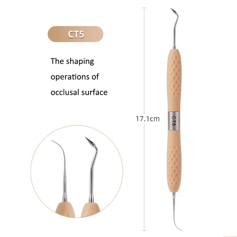 7 шт./набор Стоматологический набор для пломбирования смолой Пластиковый Дресер с силиконовой ручкой Набор для эстетической реставрации Инструмент шпатель для смолы