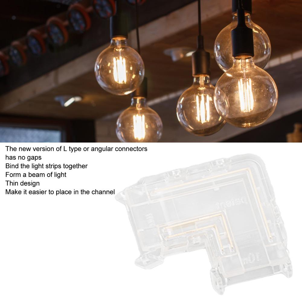 8pcs Solderless COB Connector Transparent L Shaped Connector For Double Color LED Strips