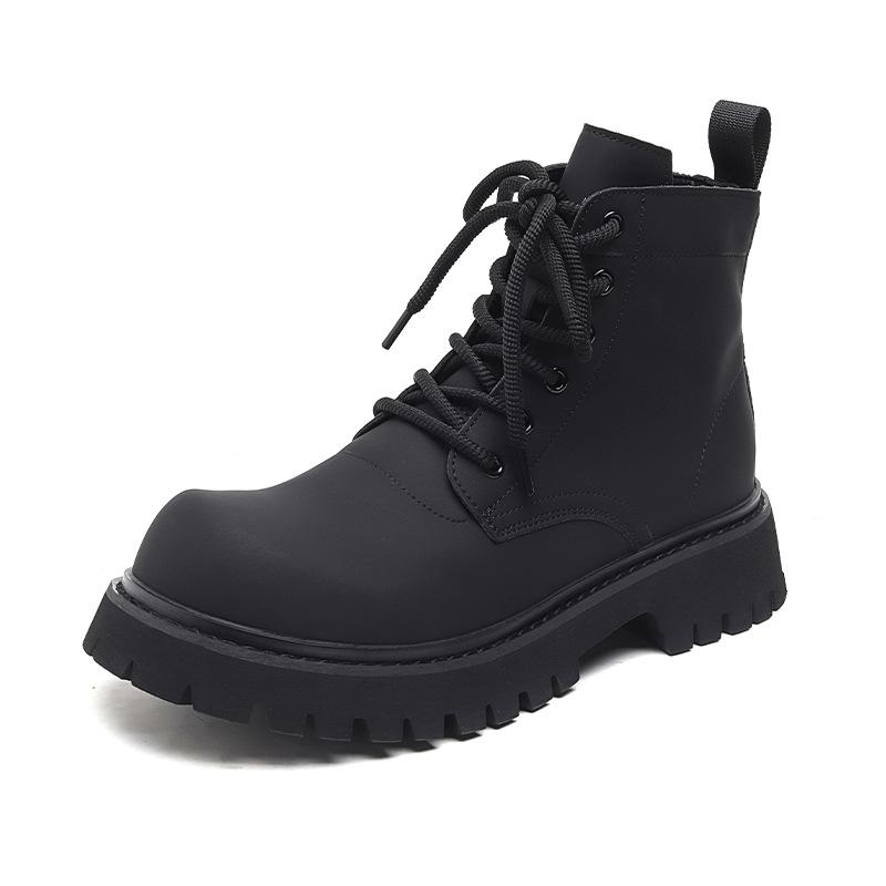 Мужские ботинки мартин осень и зима новые полусапоги большеголовые британский стиль на толстой подошве повседневные с внутренней танкеткой рабочие ботинки 32059-R