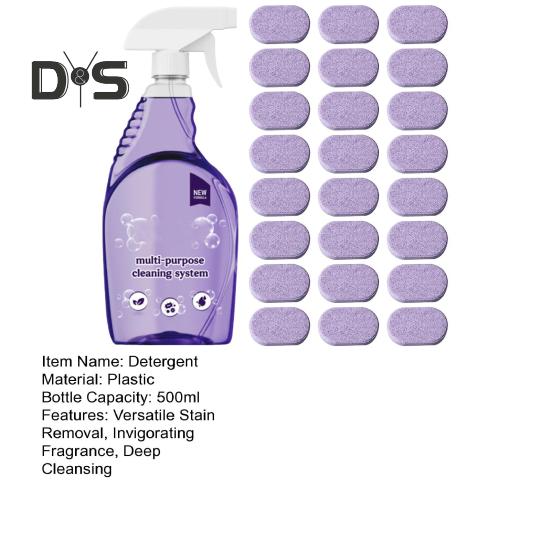 6/12/18/24Pcs Eco-Friendly Cleaning Spray Detergent All-In-One Stain Remover Multi-Purpose Cleaner with 500ml Bottle