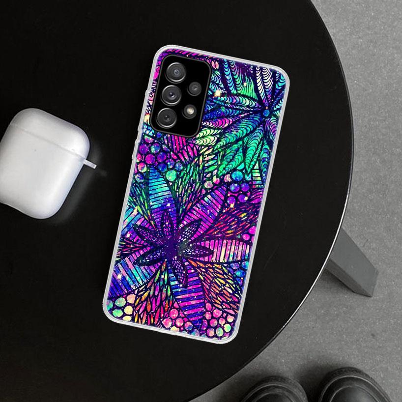 Мандала Подсолнух Мандала Чехол для телефона для Samsung Galaxy A12 A22 A32 A52 A72 A02S A51 A50S A31 A20S A10S Note 20 Ultra 10 P