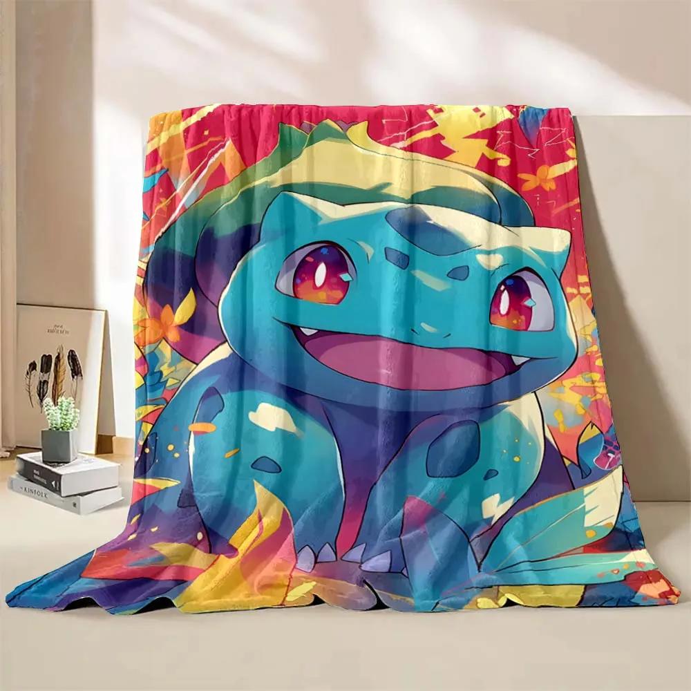 Cute Pokémon Bulbasaur Print Blanket Children Adult Blanket Soft Warm for Bed Sofa Travel Cover Blanket Children's Luxury Gifts