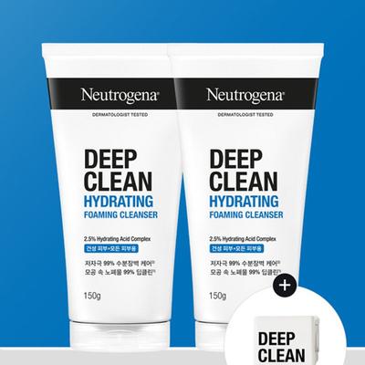 (Зажим для труб) Neutrogena Deep Clean Увлажняющая пенка для умывания 150гx2