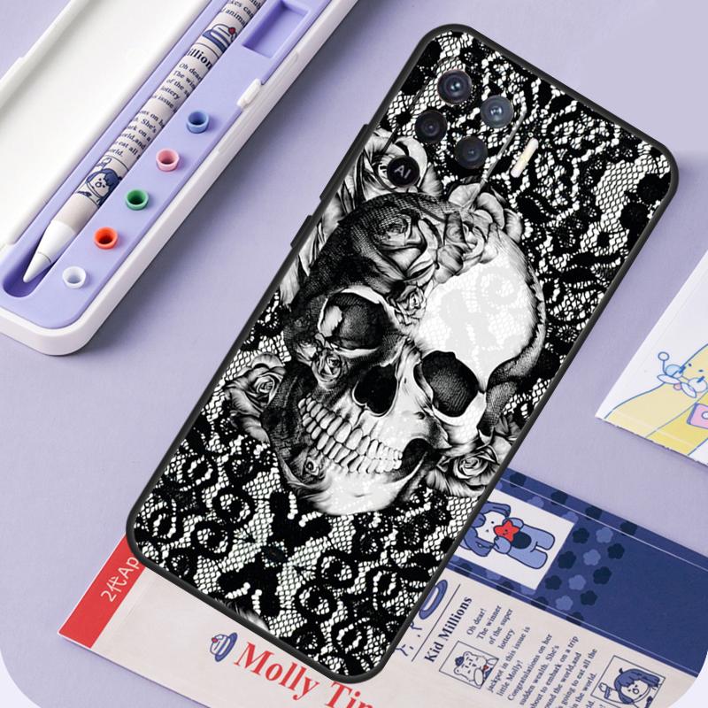 Gothic Skull For Oppo A60 A80 A40 A94 A74 A54 A15 A18 A38 A58 A78 A98 A16 A76 A96 A57 A17 A77 A5 Pro Case