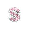 104pcs A-Z 8mm Pink Full Rhinestone Slide Letters For Bracelet Making Alphabet DIY Wristband Pet Collar Keychain Jewelry Women