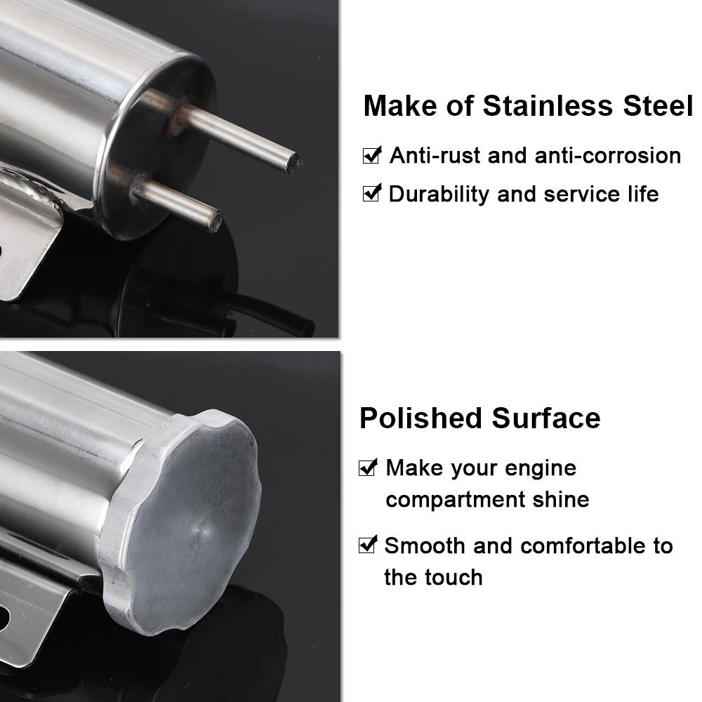 2 x 13 дюймов из нержавеющей стали, переливной резервуар для бутылки с баком, банка для модификации автомобиля, охлаждение радиатора