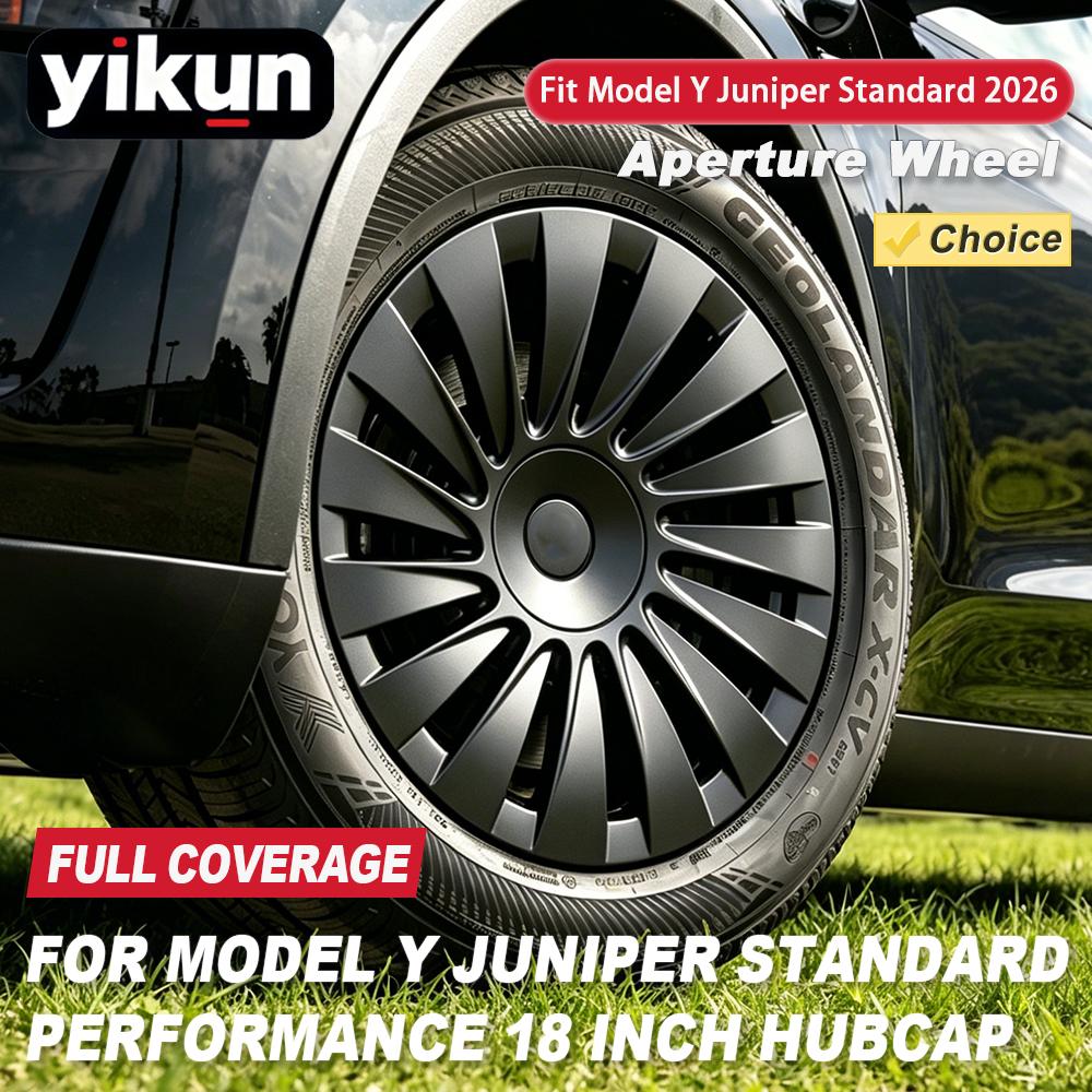 4PCS Full Rim Hubcap for Tesla Model Y Juniper Standard 18 Inch Performance Aperture Wheel Cover Replacement Accessories 2026