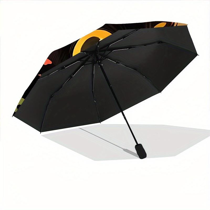 1pc Black Cat Automatic Open/close Folding Umbrella, Compact Portable Travel Umbrella,Durable Construction yy250814186