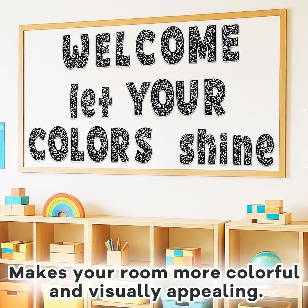 150Pcs Composition Bulletin Board Letters Composition Themed Classroom Decor Alphabet Combo Set Alphabets Numbers Symbols Paper Cutouts for Party