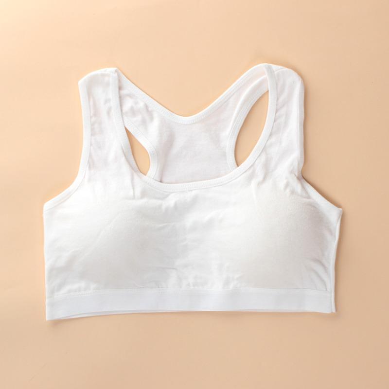 Спортивный бюстгальтер для девочек-подростков, хлопковое нижнее белье для спортзала, тренировочный жилет, молодой беспроводной бюстгальтер с накладкой на грудь