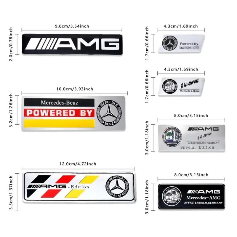 3D Aluminum Car Body Trunk Decoration Badge Sticker Auto Accessories AMG W108 W124 W126 W140 CLE A B C D Class For Mercedes Benz