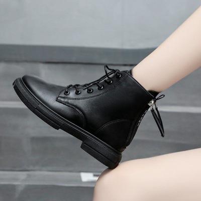 Обувь на шнуровке, черные короткие туфли для женщин, рабочие ботинки, водонепроницаемые женские ботильоны со шнурками, элегантные низкие каблуки, шикарные, горячие, из искусственной кожи