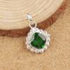 Green Emerald Gemstone Pendant Jewelry, Handmade Gorgeous Silver Pendant, 925 Sterling Silver Jewelry For Wedding Gift