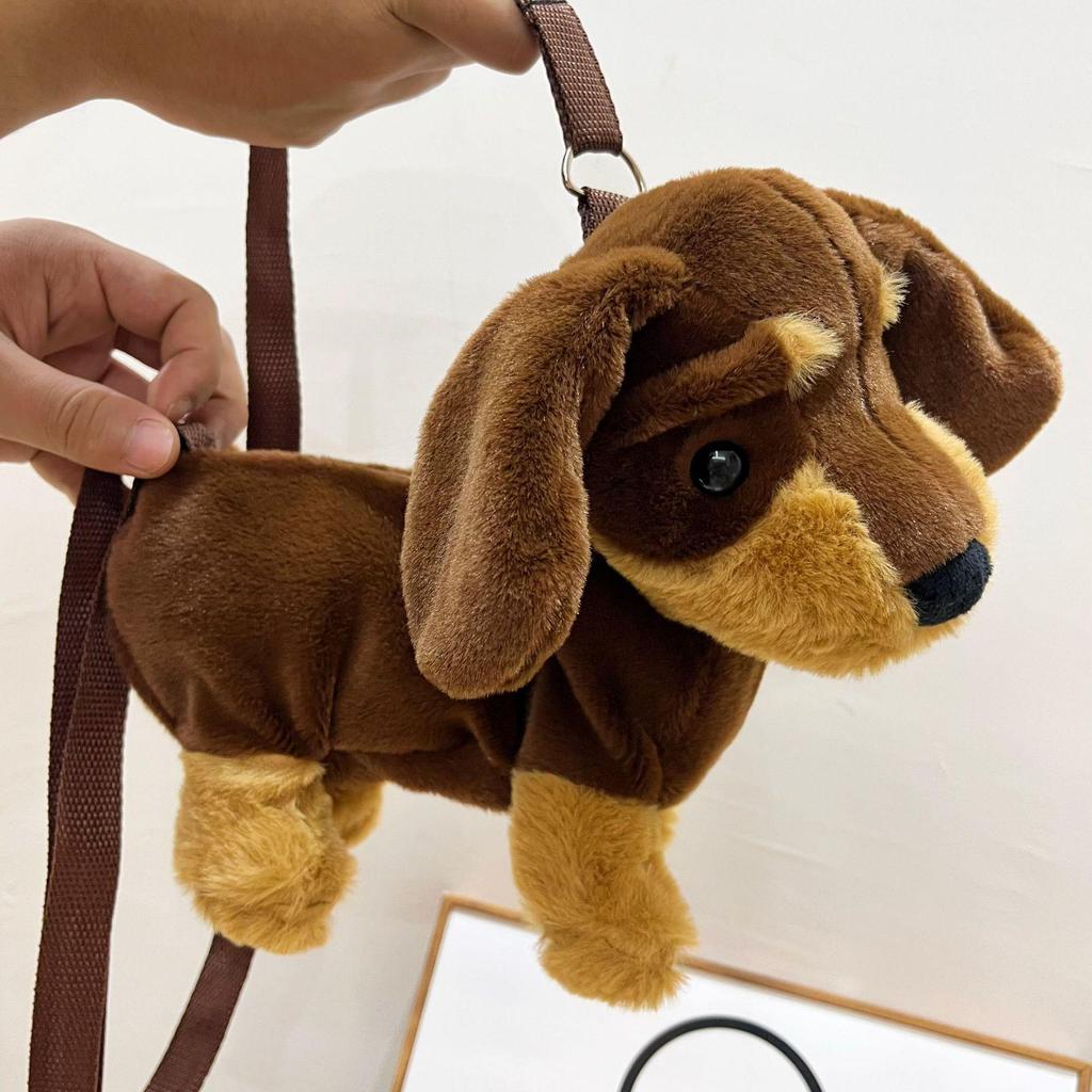 "Dachshund Crossbody Plush Toy Puppy Bag - New Style Cute Cartoon Shoulder Bag"