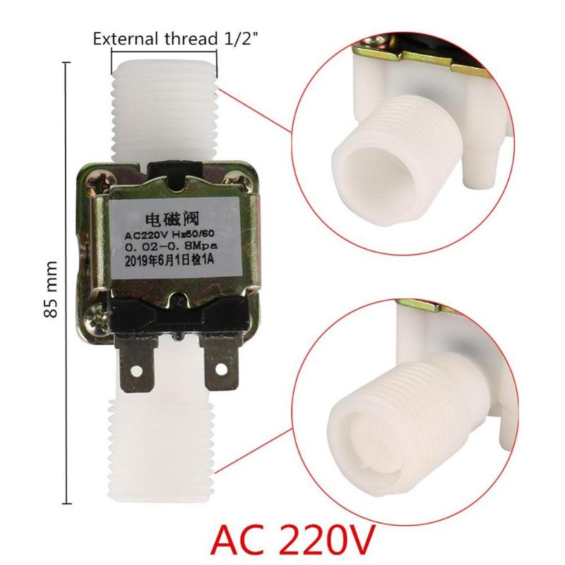 Электромагнитный клапан 1/2" с наружной резьбой 220В AC/12В DC Магнитный клапан управления водой Пневматический переключатель-регулятор давления Нормально закрытый