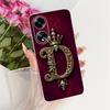 Прозрачный Чехол Для Oppo PHS110 Для Oppo A1 5G Чехол Роскошная Корона Буквы A-Z 2D Плоский Узор Мягкий Чехол Для Телефона
