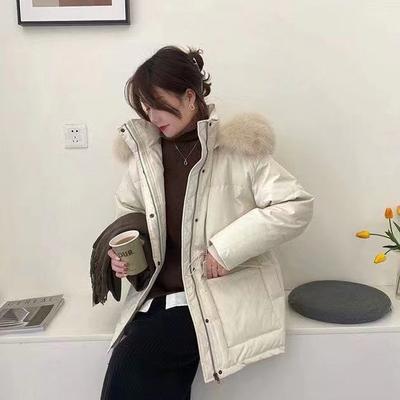 Меховая парка с хлопковой подкладкой, новая зимняя пуховая куртка с большим меховым воротником, женские толстые теплые парки, женская верхняя одежда