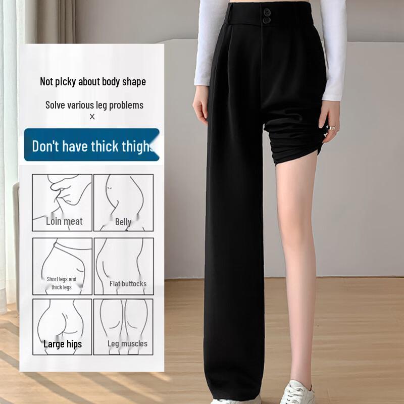 Женские черные брюки-костюм с высокой посадкой и широкими штанинами