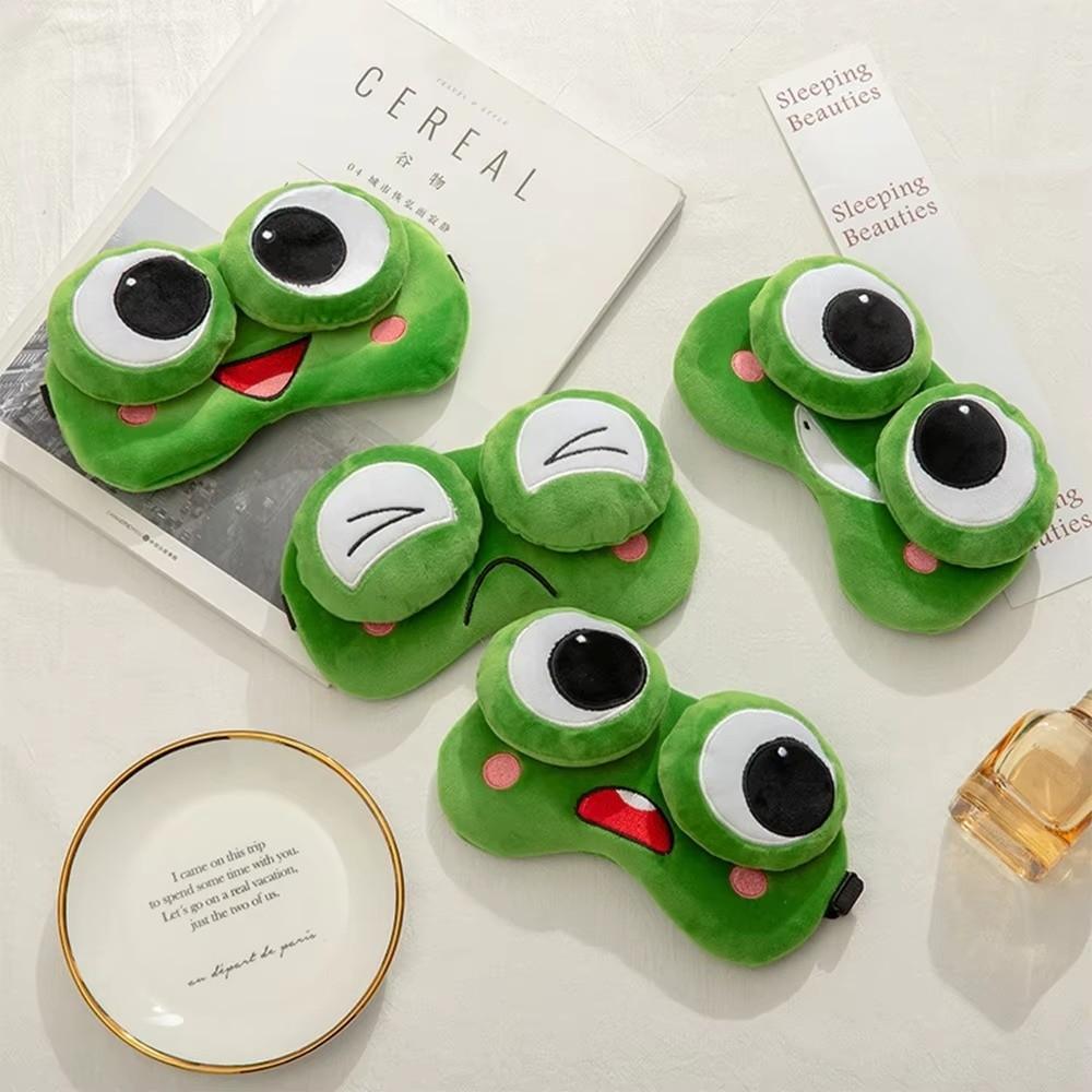 Skin-friendly Frog Sleep Eye Mask Cartoon Plush Sleeping Eye Cover Lovely 3D Eye Mask Dream Night