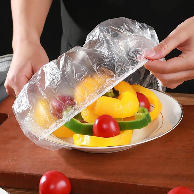 2000/1000/300/100 Pcs Disposable Lids for Food Conservation of The Refrigerator Plastic Packaging Food Covers Shoe Covers Shower Hats Bowls Hats Bag