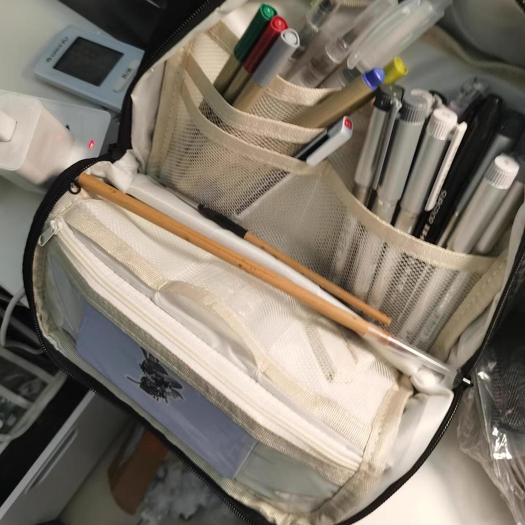 Увеличенный 11-слойный карманный пенал для ручек, сумка для ручек, простой цветной дизайн, широкое отверстие, сумка для хранения канцелярских принадлежностей, для школы, путешествий