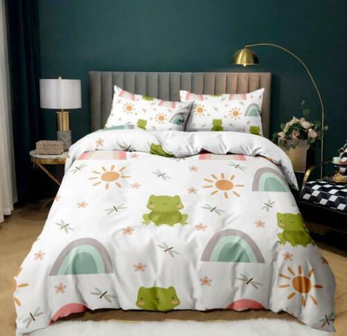 Одеяло серии Cute Frog, набор пододеяльников, наволочка, односпальная двуспальная кровать размера «queen-size»