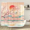 unframed Pink Cherry Blossom Peach Blossoms Shower Curtain Set Flowers White Background Girl Bathroom Polyester Cloth Screen 12