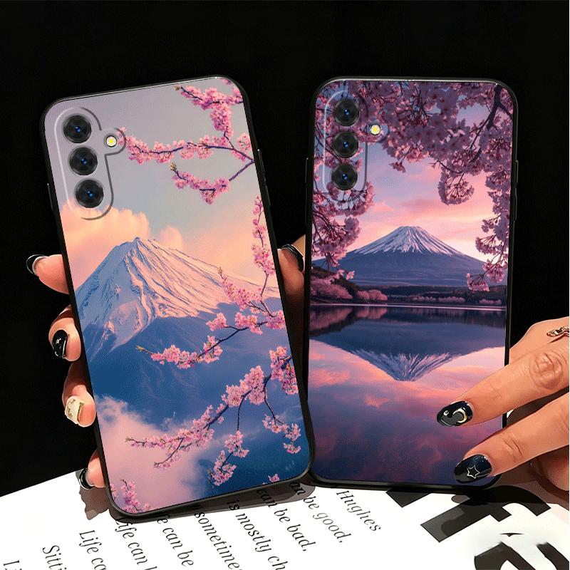 Японский Розовый Вишневый Гора Фудзи Мягкий Чехол для Телефона для Samsung A17 A37 A57 A16 A26 A36 A56 A15 A25 A35 A55 A14 A24 A34 A54 A13 A23