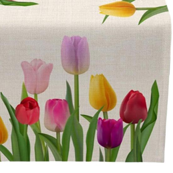 Тюльпан Скатерть Весна Лето Цветочная Льняная Скатерть Цветущие Цветы Защита Стола для Обеденного Стола Домашний Декор Фермерского Дома Пикник Вечеринка