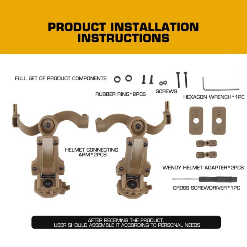 Тактическое крепление для наушников, кронштейн для шлема, адаптер для шлема M-LOK, наушники с шумоподавлением