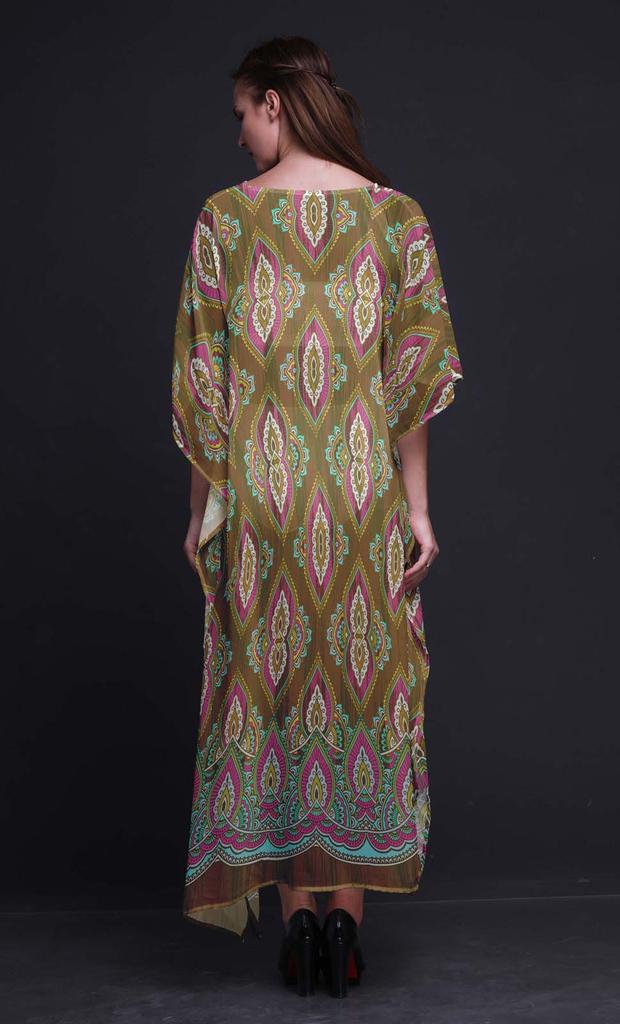 Phagun Цветочный этнический женский кафтан праздничная домашняя одежда макси платье пляж