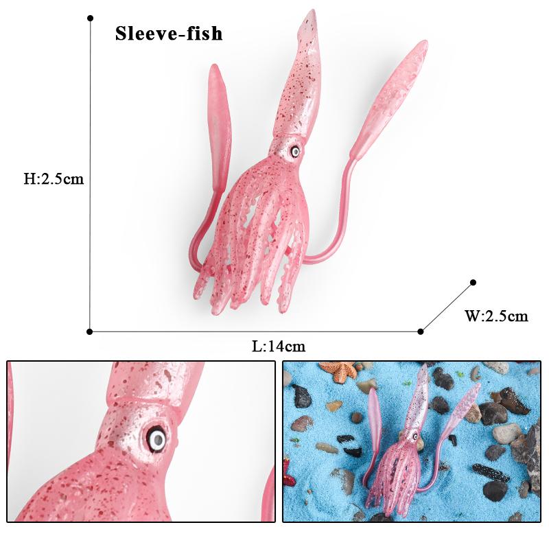 Oenux Морская звезда Океана Морской анемон Коралл Медуза Кальмар Креветка Краб Акула Животные Модель Фигурки ПВХ Миниатюра Детская Игрушка Подарок