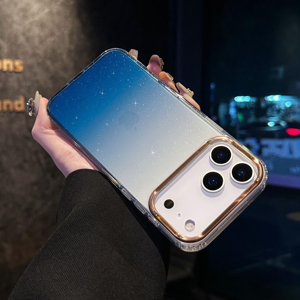 Подходит для iPhone17PROMAX Прозрачный градиентный чехол для телефона Apple 16 Акриловый ПК Большое отверстие Защитный чехол от падений