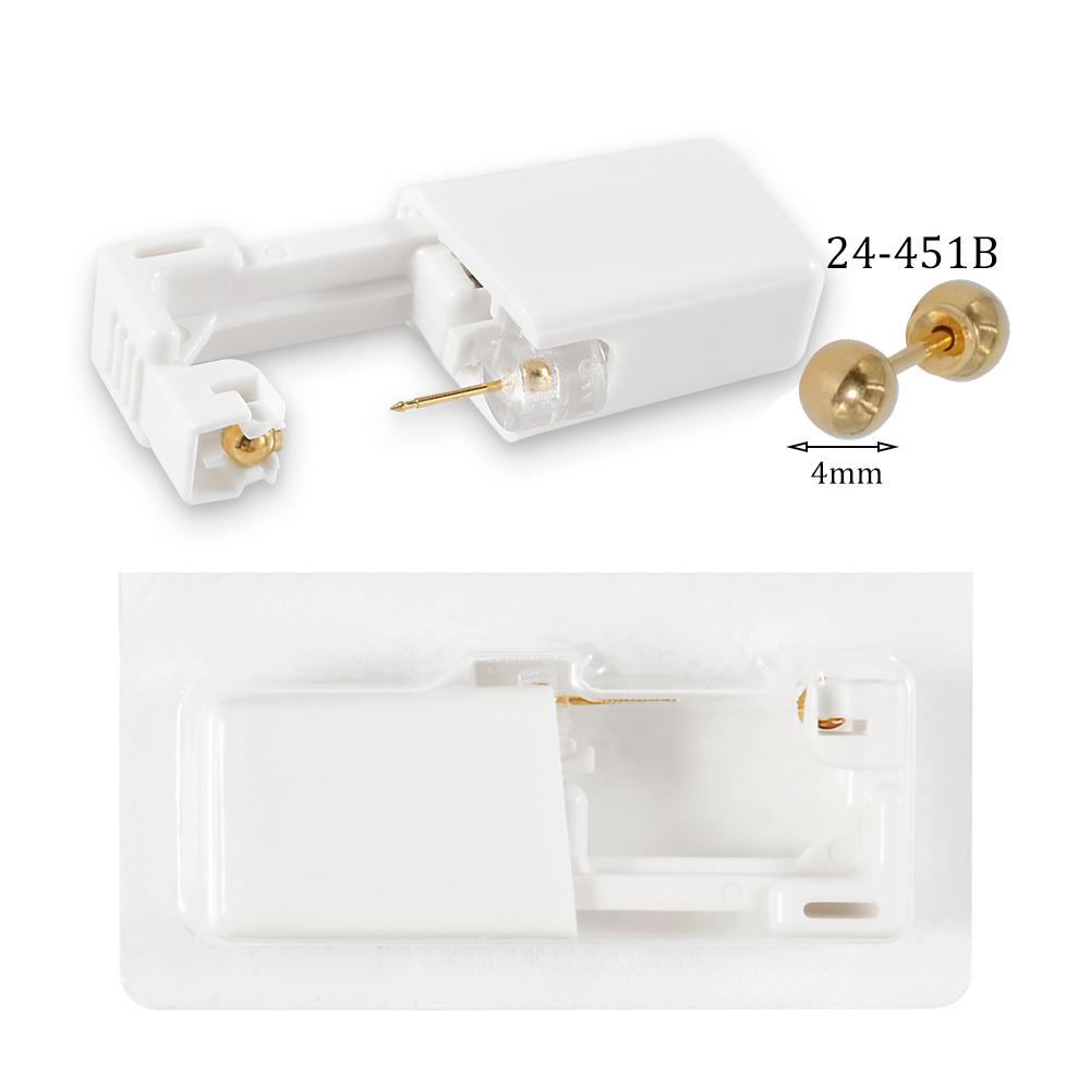 Простой в использовании 24-каратное золотое покрытие Различные хрустальные Безопасный Пистолет для прокола ушей Шарики Комплект Одноразовый Дезинфицирующий Машина для пирсинга ушей Гвоздики