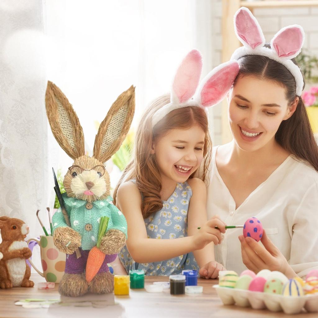 Пасхальные украшения в виде кролика. Украшение дома. Украшение торгового центра. Украшение сада.