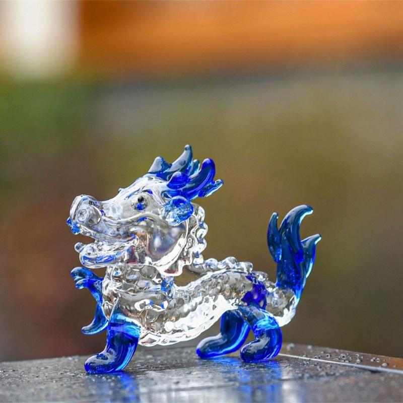62KD Красочная хрустальная статуэтка дракона фэн-шуй для офиса, гостиной, ремесло с заботой