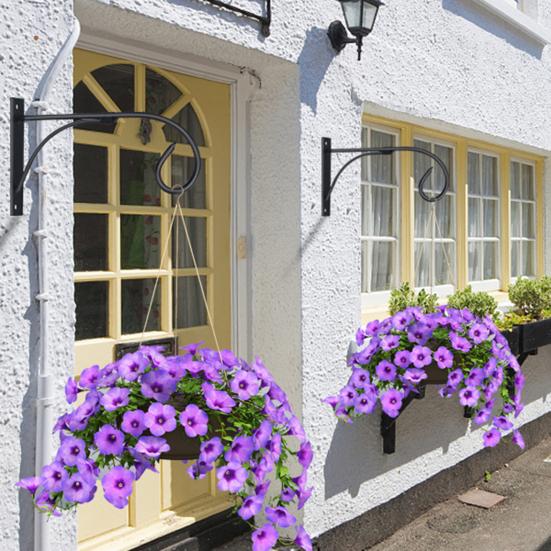 Железный настенный крючок для кашпо, кронштейн для цветочных горшков, настенный крючок в винтажном стиле с изогнутым наконечником для подвешивания корзин, фонарей, кормушек для птиц