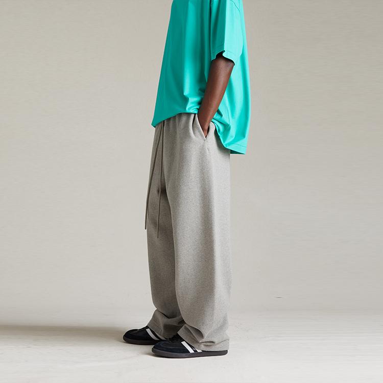 Fear of God Essentials Свободные брюки Темный меланж Овсянка Мужские брюки Серый 130SP244323F