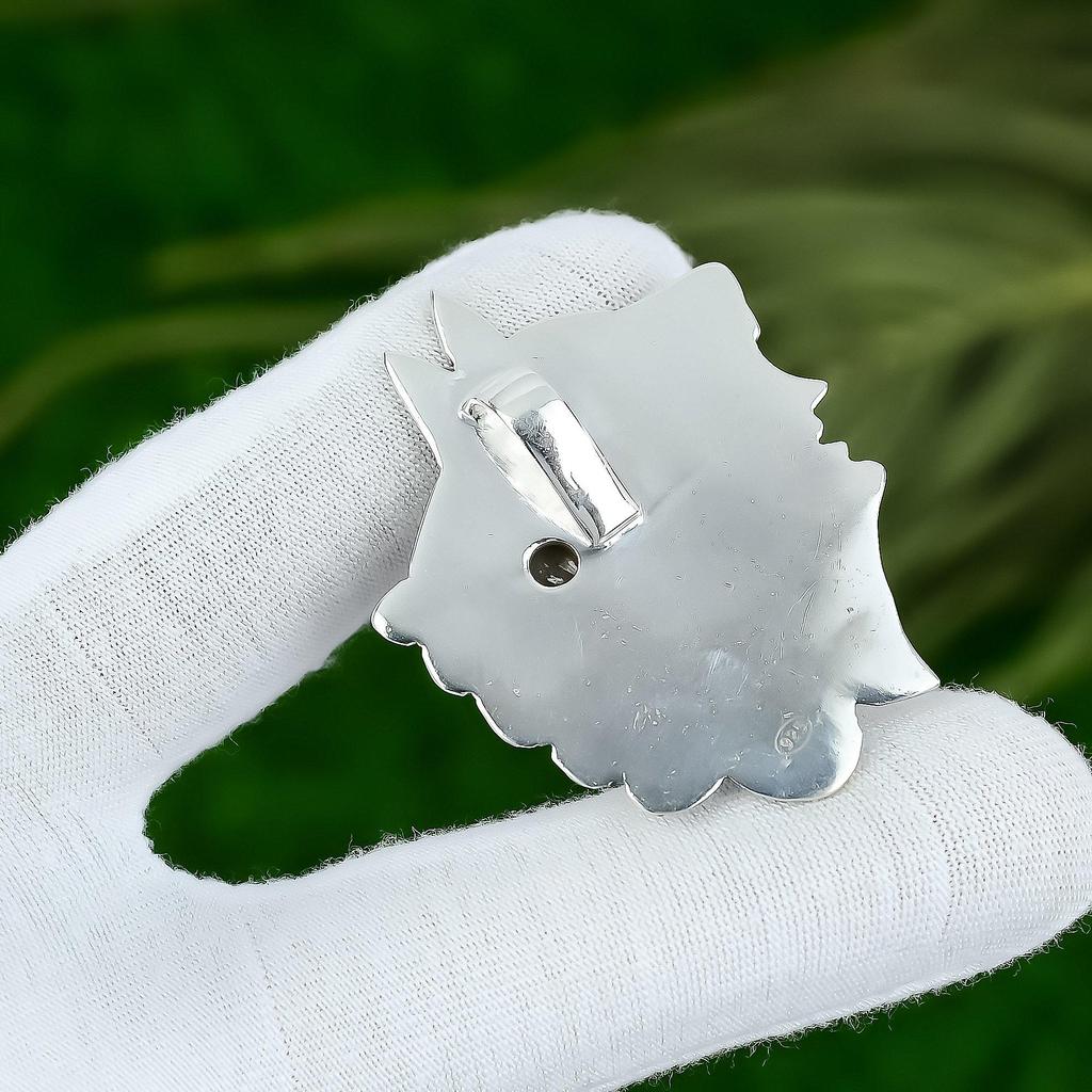 Birthday Gift For Her Natural Seame Agate Gemstone Pendant 925 Sterling Silver