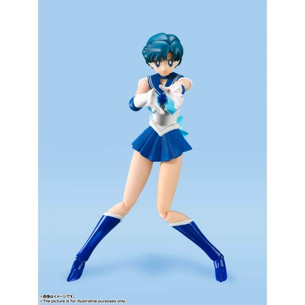 Bandai SPIRITS SHFiguarts Sailor Moon Sailor Mercury - Анимация Цветное издание- (Версия для перепродажи) приблизительно. Подвижная фигура толщиной 140 мм, окрашенная из ПВХ и АБС-пластика