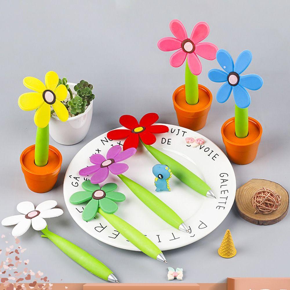 Plastic Writing Signing Pen Cartoon Sunflower Ballpoint Pen New Ballpoint Pen