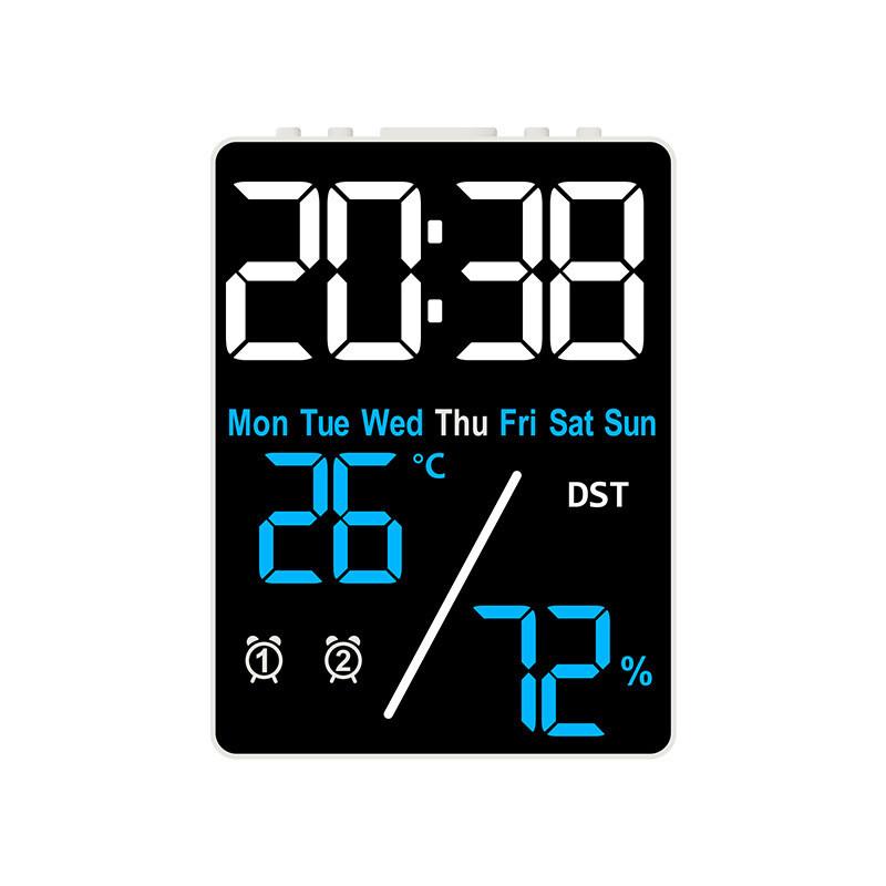 Multifunction Led Timepiece With Temperature And Humidity For Living Room Decor