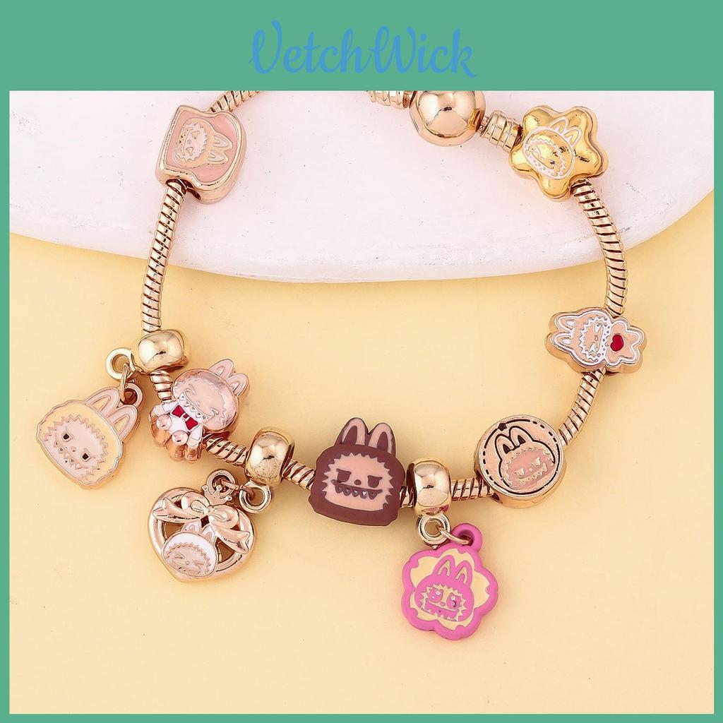 Labubu Cartoon Style Hand Chain Set With Metal Alloy Beads For Personalization And Gifting