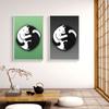 Тай Чи Баланс Черно-белые Принты Кошек Постер Холст Картина Современное Настенное Искусство Картинки Гостиная Спальня Домашнее Украшение