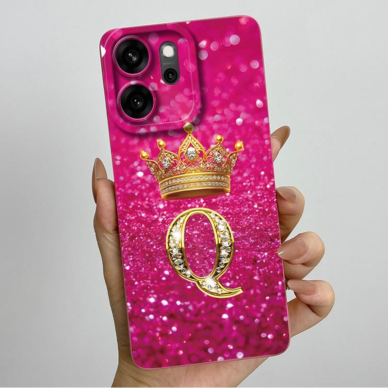 Чехол для Oppo Reno 14 FS Reno14 F S 14F 14FS 5G Чехол для телефона Королевские Буквы Ударопрочный Мягкий ТПУ Чехол Reno14FS Reno14F Чехол Capa