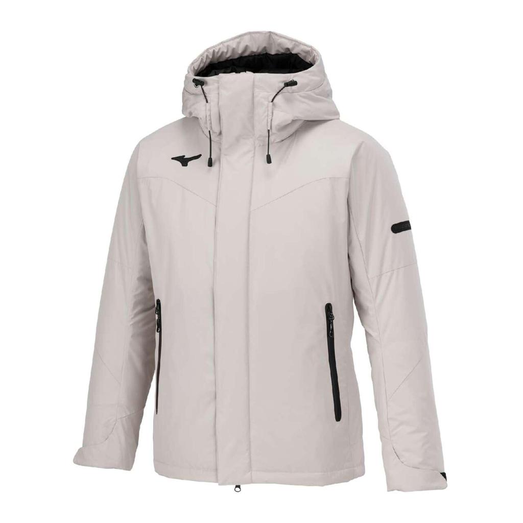 Mizuno Techfill Breath Thermo Training Cloud Beige Coat, Water-Repellent, Moisture-Wicking, Heat-Retaining, Washable, Windproof, 32MEB552,