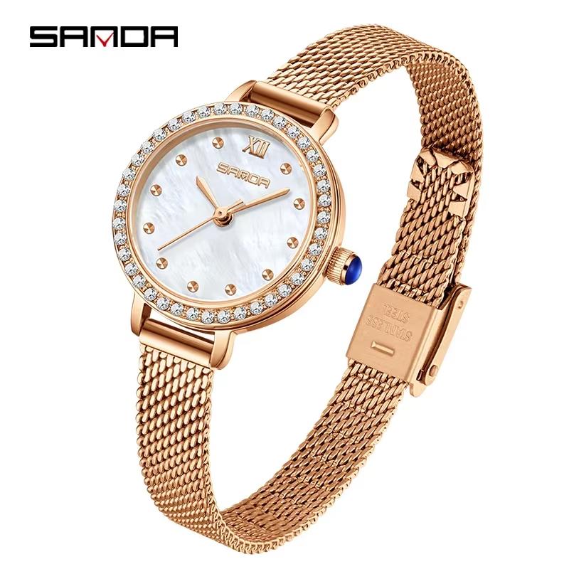 SANDA SD1153 Original Luxury New Style Ladies' Watches Elegant Design Alloy Compact Waterproof Quartz Watch