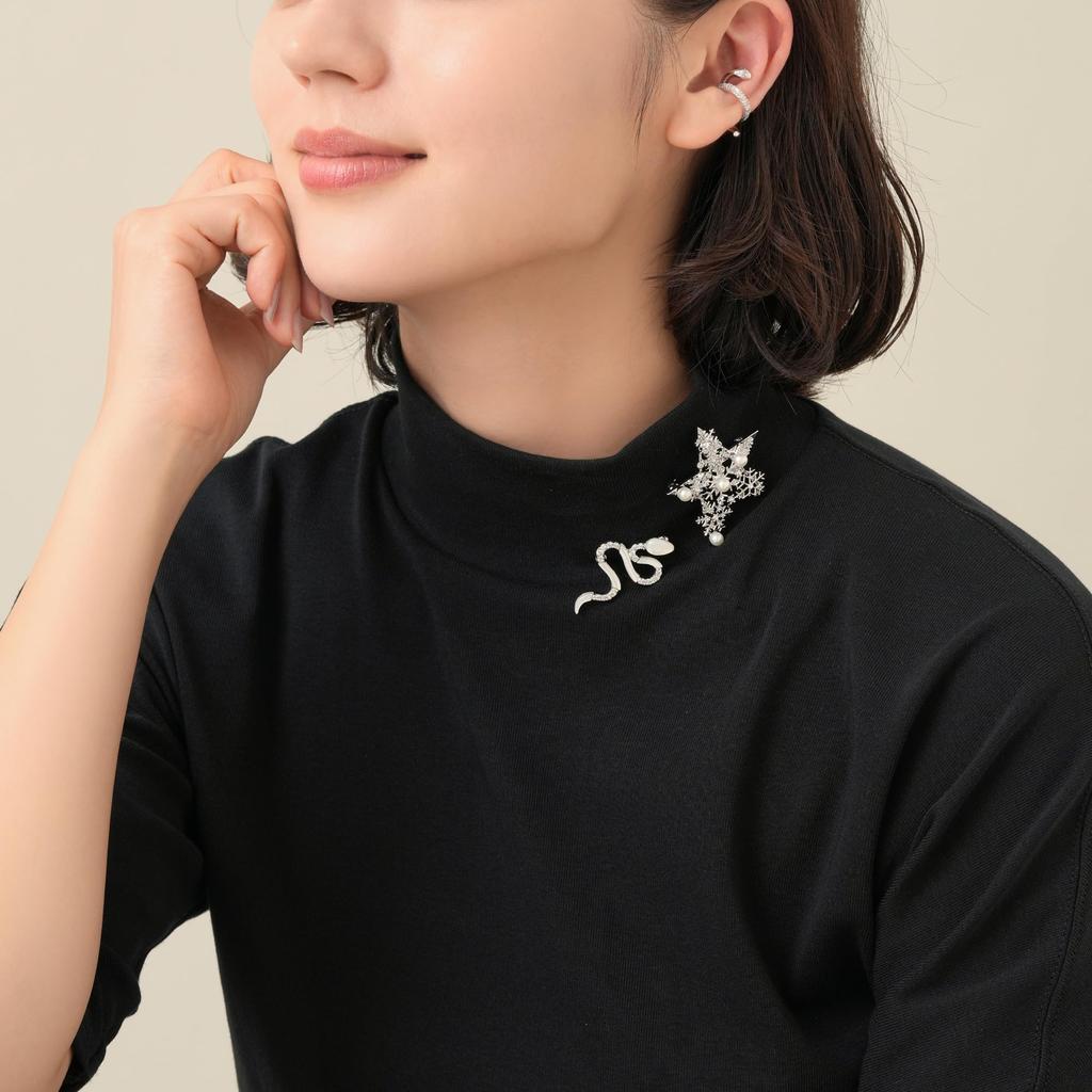 White Pearl Snake Brooch VBMV4788 MP [Vendome Boutique]