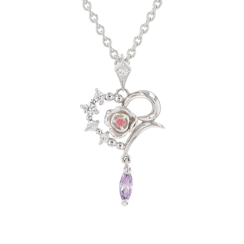 Disney Sleeping Zirconia VPCDS 20128 [Disney] Beauty/Silver Pendant/Rose/Heart/Cubic